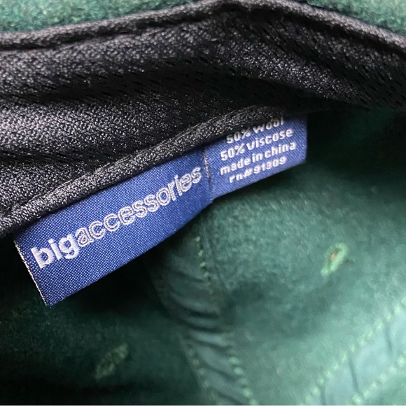 Retro Green “1825” Wool Blend Strap Back Baseball Hat Cap MINTY OS - Picture 3 of 6